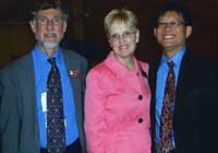 Picture of Ian with successor presidents Mark Lieu and Jane Patton in 2010